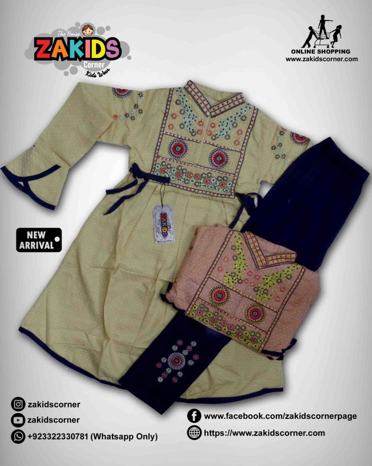Baby Cotton Embroided Top With Cotton Pent